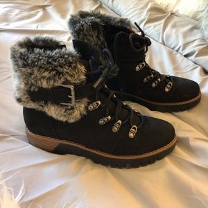 Deanna Faux Fur Lace Up Hiker Boots